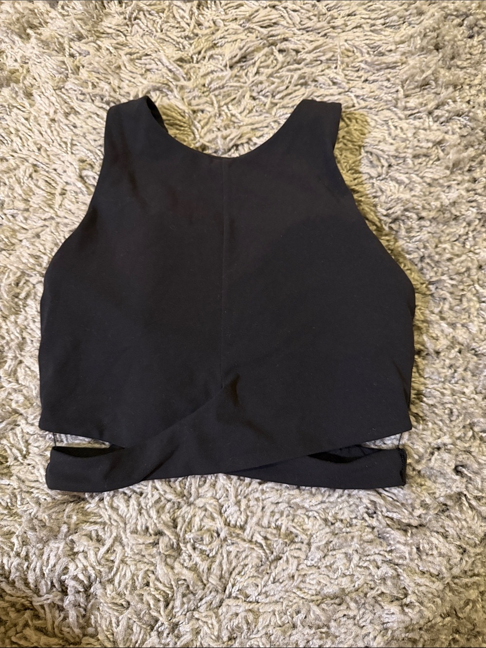 Athleta Black High-Neck Cropped Sports Bra